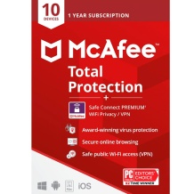 Mcafee Total Protection con vpn safe connect